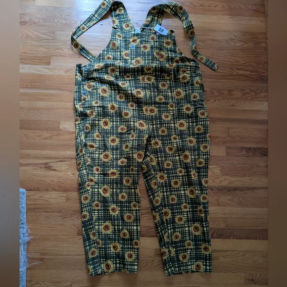 Lucy & Yak Easton Dungarees Sunday Sunflower Size 30 UK - 26 US - Plus Size NWT - Picture 2 of 4